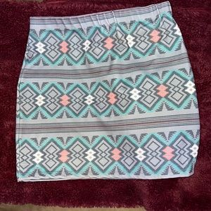 Aztec Print Skirt
